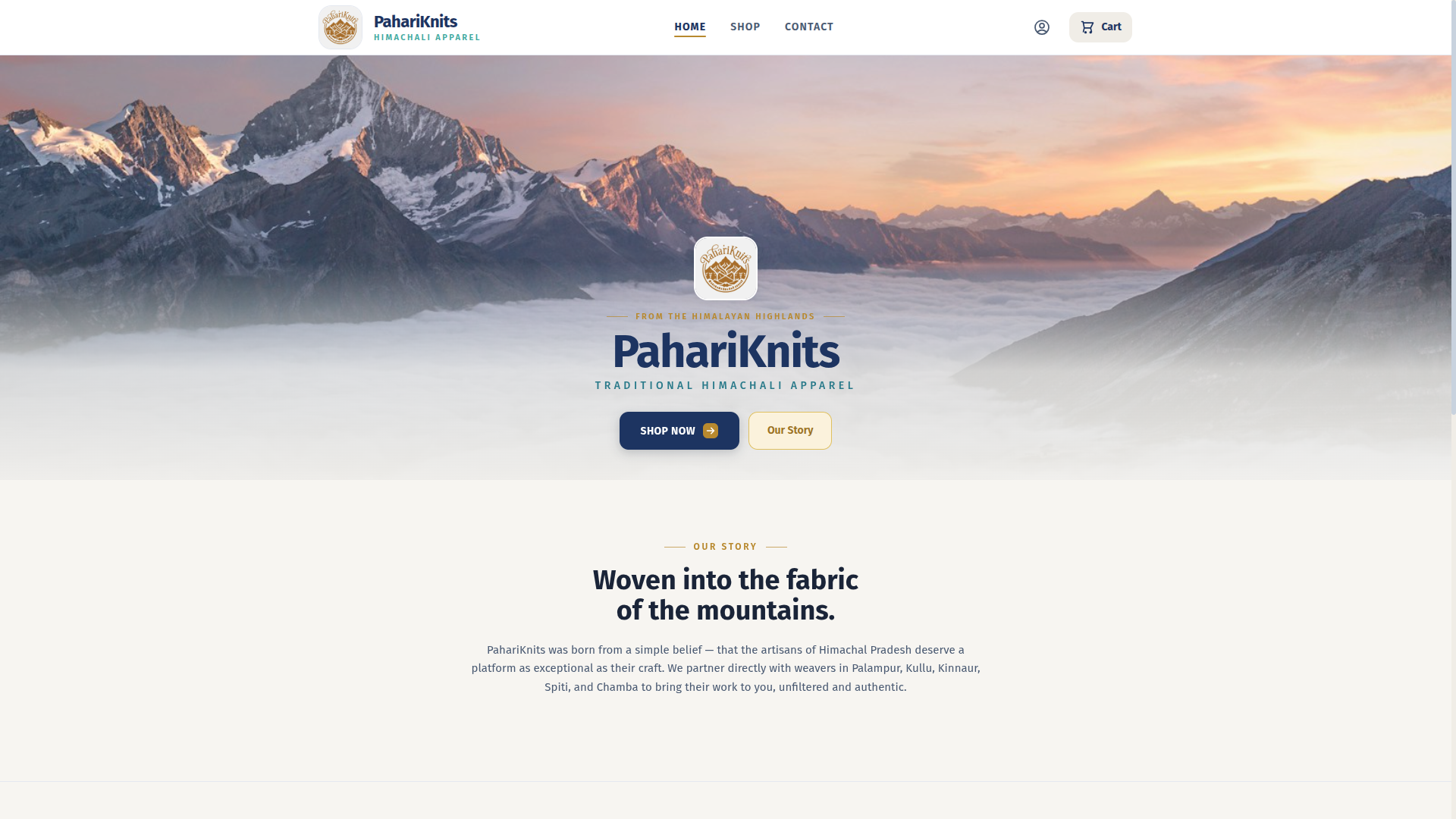 PahariKnits interface preview